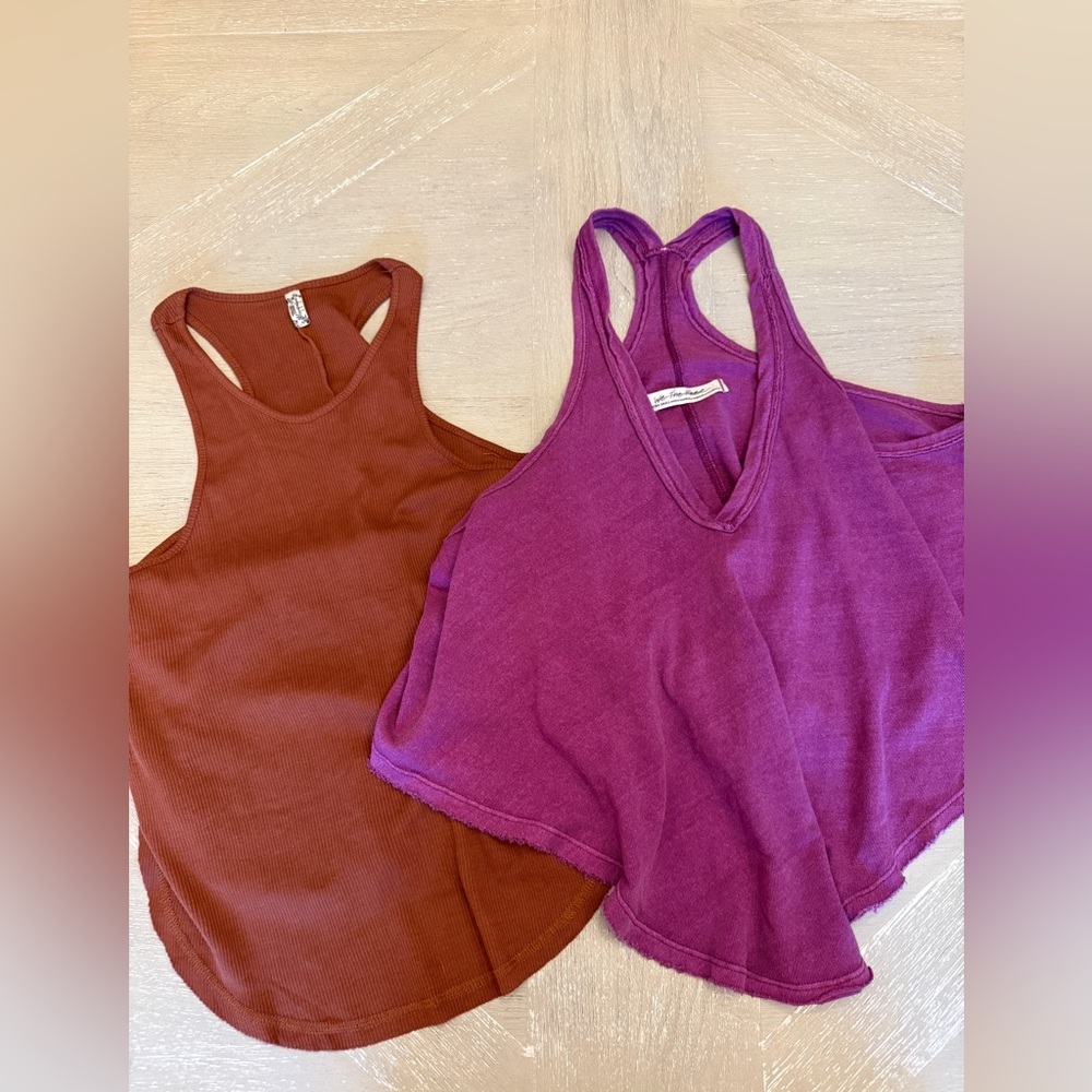Intimately Free People and We the Free Purple & Brown flowy Tank Tops S and XS